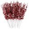 36 Pcs Dark Red Eucalyptus Stems Artificial Leaves Faux Eucalyptus Stems Branches 15 inch for Wedding Bouquet Home Decor